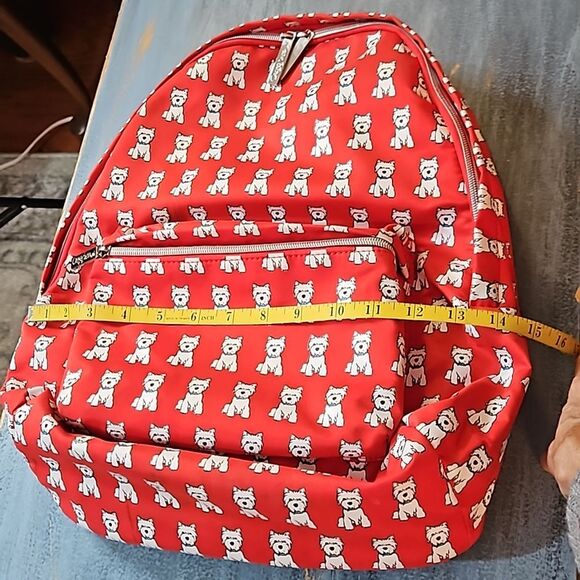 Marc Tetro Red Backpack White Scottish Dogs - Picture 12 of 14